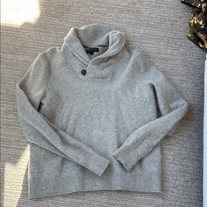 Banana Republic Gray Cowl Neck Sweater with Ribbed Cuffs